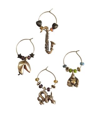 Set 4 Wineglass Charms